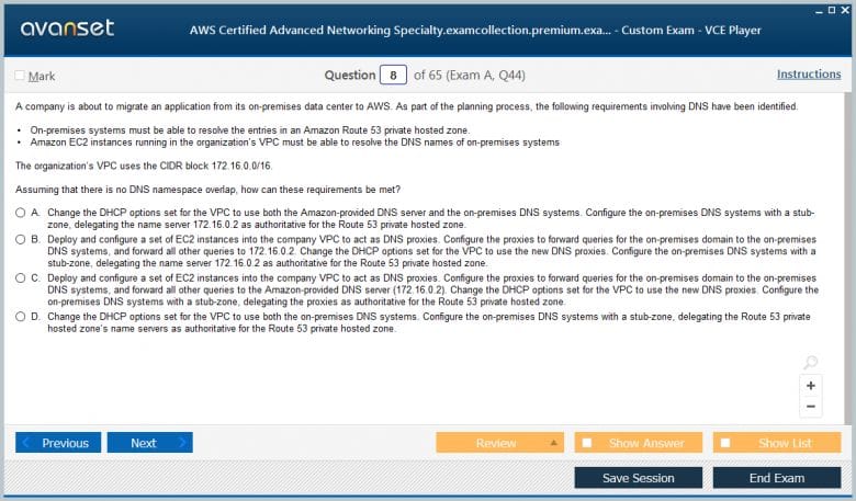 AWS Certified Advanced Networking - Specialty Premium VCE Screenshot #3